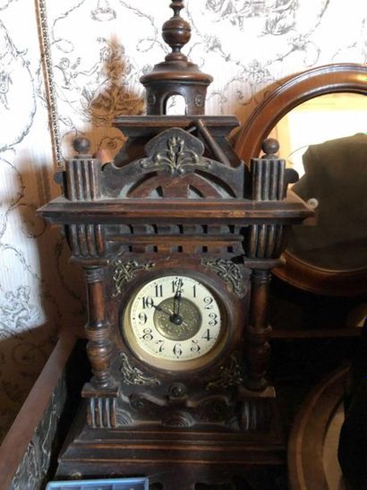 null Carved wooden clock with colonnade decoration

nineteenth century