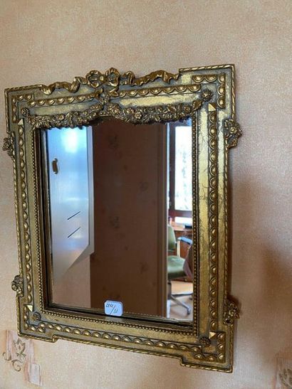null Petit miroir – porte photo doré décor de guirlande travail moderne