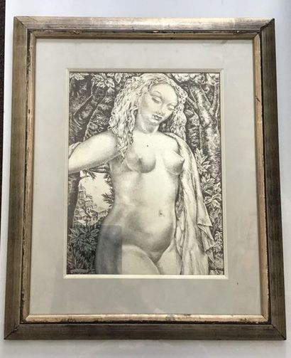 null Leon MASSON (1911 - 1984) 

Female nude 

Engraving 

33 x 25 cm