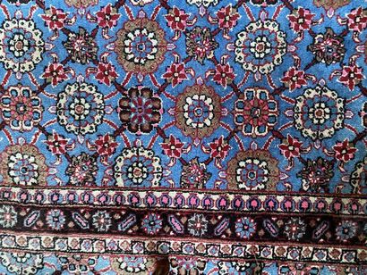 null Carpet Caucasus with geometric decoration on red background 235x154cm