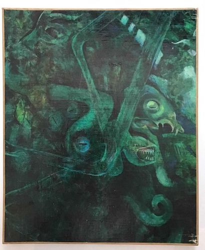 null Green composition 

Oil on canvas 

46 x 38 cm

Small accidents on the lower...