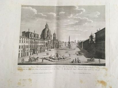 null Gio ACQUARONI AND P. PARBONI, suite of five engravings presenting views of Rome,...