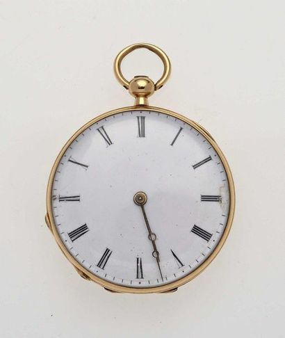 null 14 Pocket watch in 18K 750 thousandths yellow gold with mechanical movement.18K...