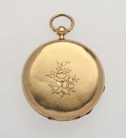 null 14 Pocket watch in 18K 750 thousandths yellow gold with mechanical movement.18K...