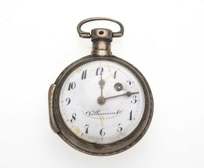 null 25 Villemenot / Michel à Bayeux 925-thousandths silver cockerel watch with mechanical...
