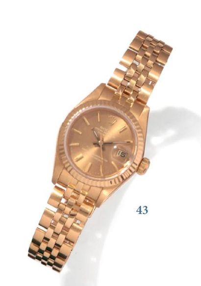 null 43 Rolex Lady Datejust - Référence 69178, vers 1985 Montre de dame en or jaune...