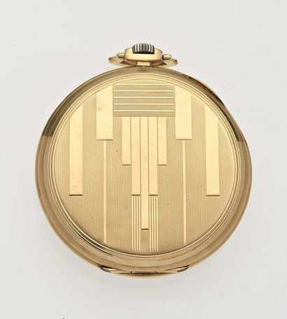 null 6 Elix 18K 750 mils yellow gold pocket watch with mechanical movement.18K 750...