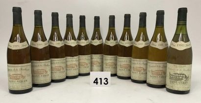 null 10 Bout. bottles of Saint véran, La feuillarde. 1995 + 1 bottle of Saint Véran,...
