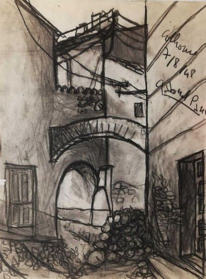 null PARIS Gabriel Colliour 1949 Charcoal on paper. Signed and dated upper right....