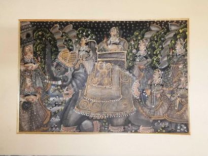 null UNKNOWN ARTIST Orient Silk Painting. 44 x 65 cm