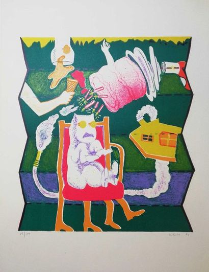 null WEISS Hugues 1971 Lithography. Signed lower right, dated 1971. numbered on 100....