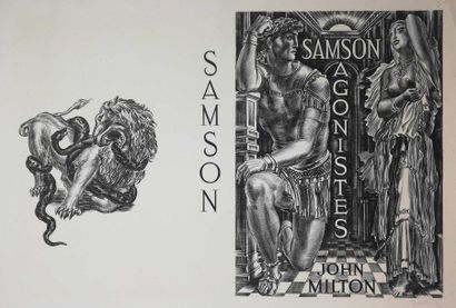 null DECARIS Albert Samson - John Milton Original etching signed lower right, numbered...
