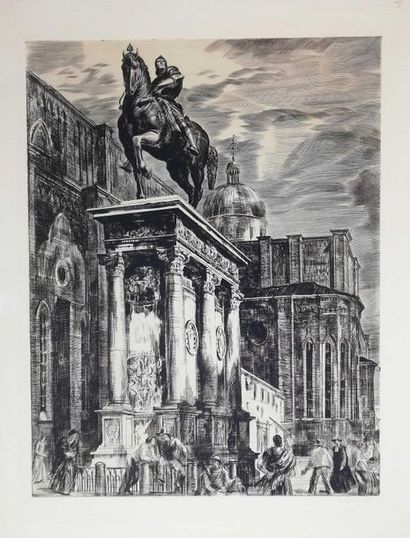 null DECARIS Albert Venise Original etching signed lower right, numbered on 180,...