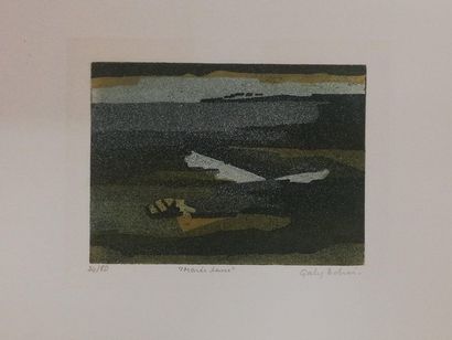 null GABY-EDEN, Low tide Paper engraving. Signed lower right and numbered on 80....
