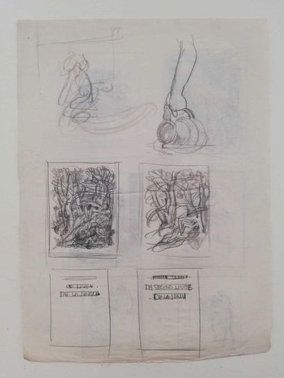 null DECARIS Albert the second book of the jungle Pencil drawing on double-sided...