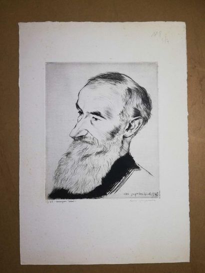 null JACQUEMIN André Portrait 1945 Engraving on paper signed lower right. Dated....