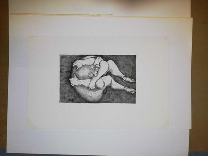null JOBERT Yves Cosmonaute de passage Engraving on paper. Signed lower right. Numbered...