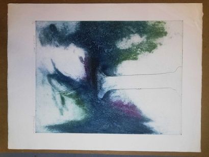 null RODRIGUEZ Guy Buscando 1988 Engraving on paper signed lower right. Numbered...