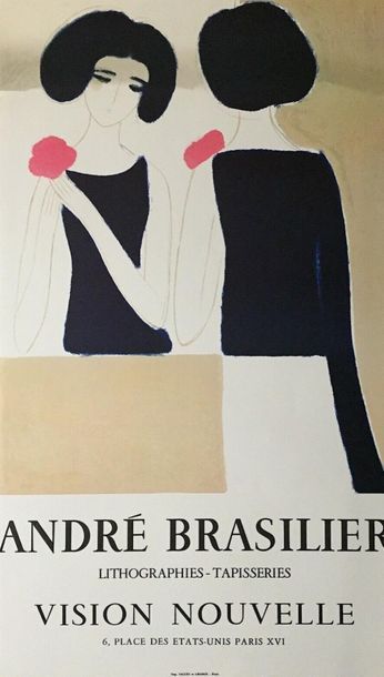 null André Brasilier Poster in lithography. Made for "vision nouvelle". 69 x 40 ...