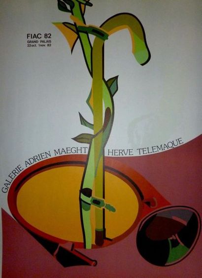null Hervé Télémaque, 1983 Original poster. Original lithograph made for the FIAC....