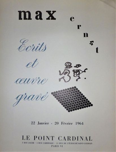 null Max ERNST Ecrits et œuvre gravé 1964 Affiche originale 1964.Imprimée par Union....