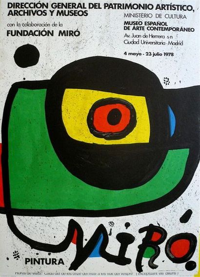 null Joan Miro 1978 Affiche en Lithographie. 70 x 51 cm