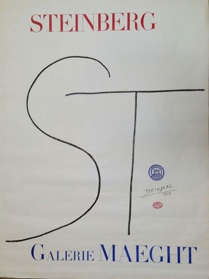 null Steinberg Saul Poster in lithography. Made for an exhibition at Galerie Maeght....