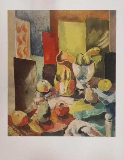 null DUFRESNE Charles Composition 1971 lithograph after on Velin d'arche 60x55cm