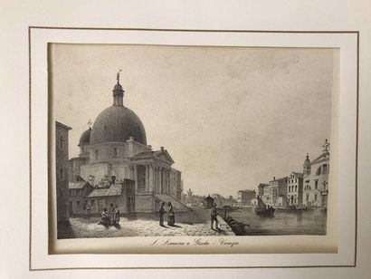 null The Grand Canal of Venice, colour engraving, framed 58.5 x 70.5 Three lithographs...