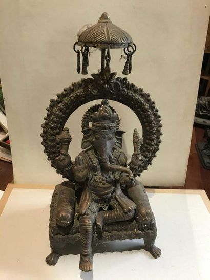 null Group representing Ganesh sitting in Metal