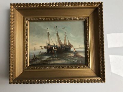 null Paul JOLY

 Sailors and their nets 

Oil on panel signed lower right 

17x2...