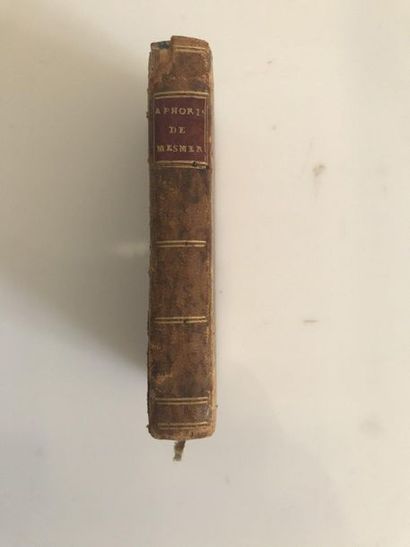 null MESMER Franz-Anton. Aphorisms. Paris, Quinquet, 1785; in-16, half-basane of...