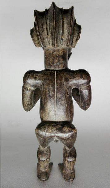null Afrique. Très belle statue d'ancêtre, gardien de reliquaire Fang, Betsi-Mvaï....