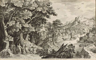 null 1 D’après Nicolaes de Bruyn Deux gravures à l’eau forte et au burin, pliure...