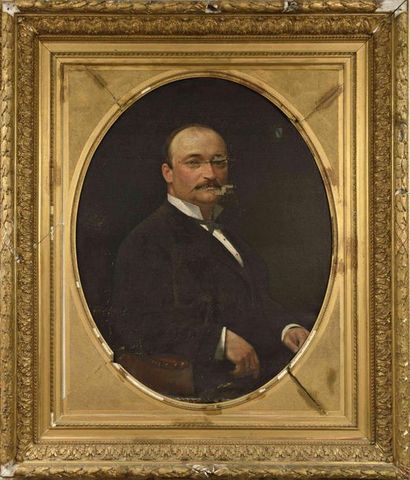null 31 MOREAU, School of the XIXth century Portrait of Mr. Adrien de Lapisse in...