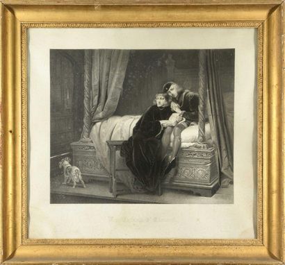 null 5 Paul DELAROCHE, after Les enfants d'Edouard Engraving in black by Prudhomme....