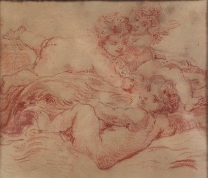 null 7 In the taste of the 18th century French School Two Sanguine putti. 15.5 x...