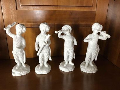 null Suite of subjects representing musicians in white porcelain marked HOCHT Height:...