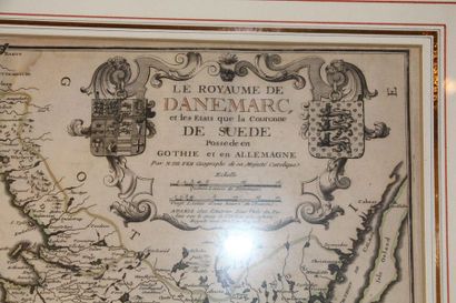 null Carte « le royaume de Danemarc… » d’après N de Fer 59x48cm Ref DAM78