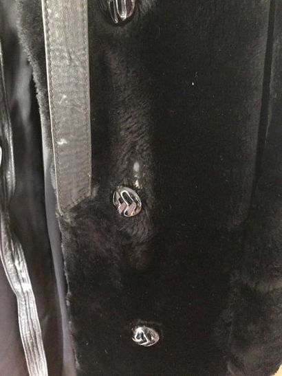 null Dark shaved mink coat (acc) and leather belt and caramel coat inside sheepskin...
