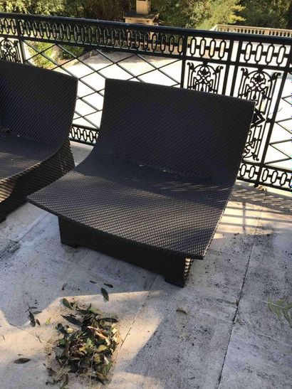 null DEDON Braided resin garden furniture including 4 seats forming a sofa 2 seats:...