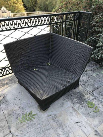 null DEDON Mobilier de jardin en résine tressée comprenant 4 sièges formant canapé...