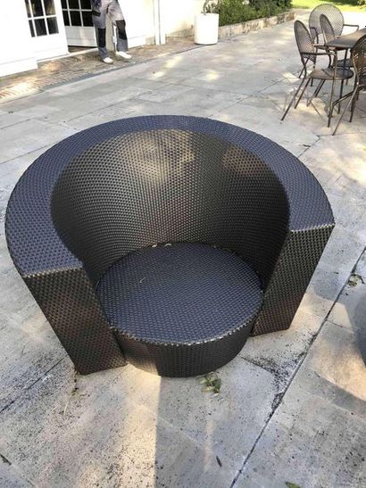 null DEDON Braided resin garden furniture including 4 seats forming a sofa 2 seats:...