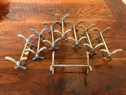 null Set of eight silver plated metal knife holders Ref DAM78