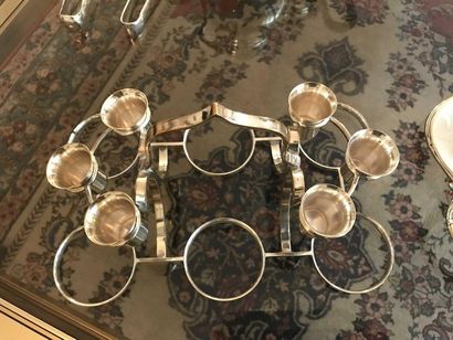 null Coffee service in white and gold porcelain of Limoges including 6 cups and saucers...