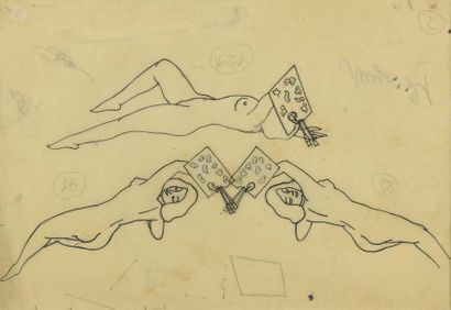 null 133 Yuri (George) ANNENKOV (1889-1974) Elegy Set of four drawings for the animated...