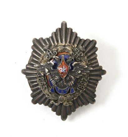 null 202 Insignia of the military school Konstantin in Kiev. Gilt bronze, enamel....