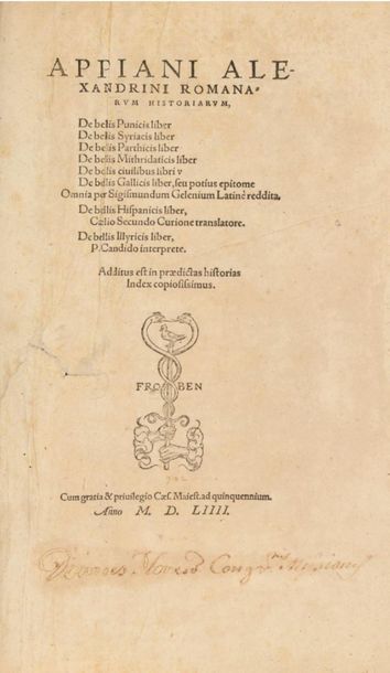 null 232 [Count Dmitri BOUTOURLINE (1763 -1829)] Appiani Alexandrini Romanarum historiarum:...