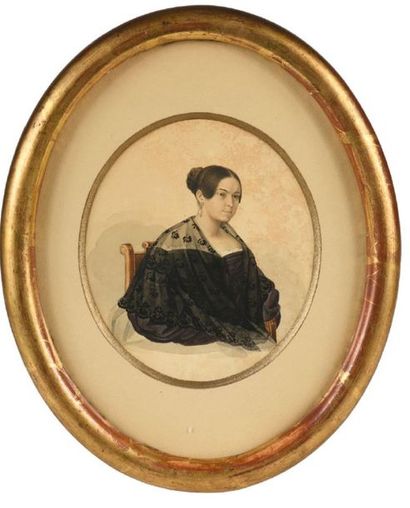  45 Soukhadolskaia, Maria Petrovna, née. Poustorosleva-Borozdina (?-1888). Aquarelle,...