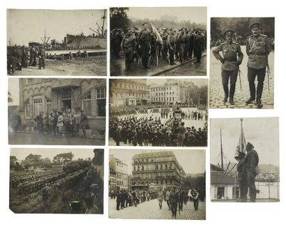 null 65 Russian Expeditionary Force in France: an exceptional set of 55 photographs....